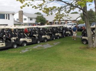 Row of golf carts