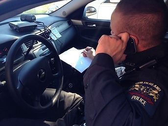 Patrol Officer in His Vehicle